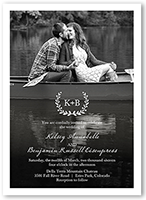 refined monogram wedding invitation 5x7 flat