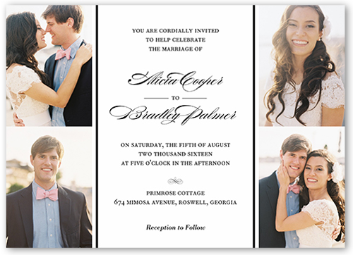 Captivating Elegance Wedding Invitation, White, 100% Recycled Cardstock ?, Square