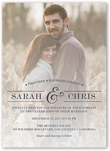 Romantic Wonder Wedding Invitation, Blue, Pearl Shimmer Cardstock, Square