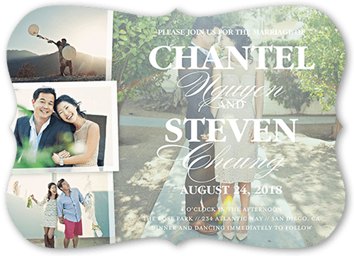Picture Perfect Couple Wedding Invitation, Green, Pearl Shimmer Cardstock, Bracket