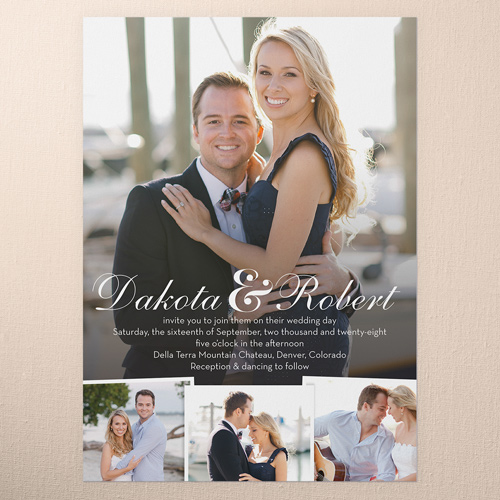 Beginning Of Forever Wedding Invitation, White, Luxe Double-Thick Cardstock, Square