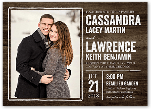 Rustic Enchantment Wedding Invitation, Brown, Luxe Double-Thick Cardstock, Square