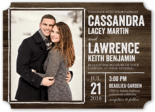Rustic Enchantment Wedding Invitation, Brown, White, Matte, Signature Smooth Cardstock, Ticket