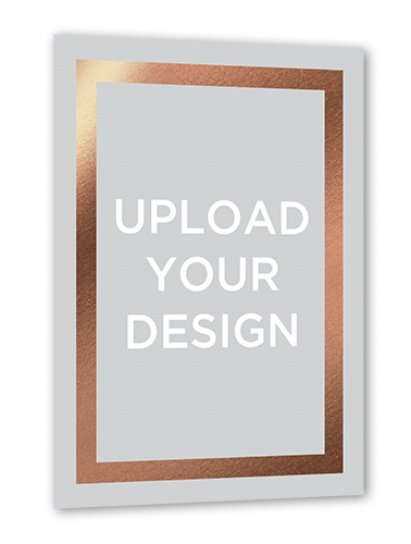 Upload Your Own Foil Design Portrait Wedding Invitation, Rosegold Foil, Luxe Double-Thick Cardstock, Square