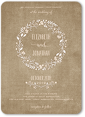 wreath in love wedding invitation
