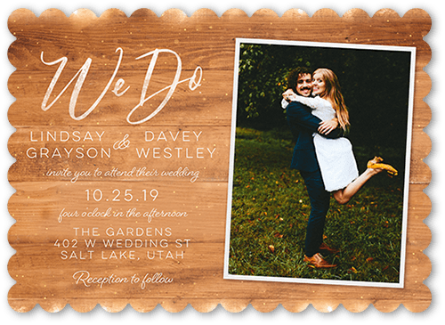 Illuminated Bridal Wedding Invitation, Beige, 5x7, Pearl Shimmer Cardstock, Scallop