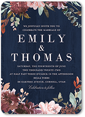 muted floral wedding invitation