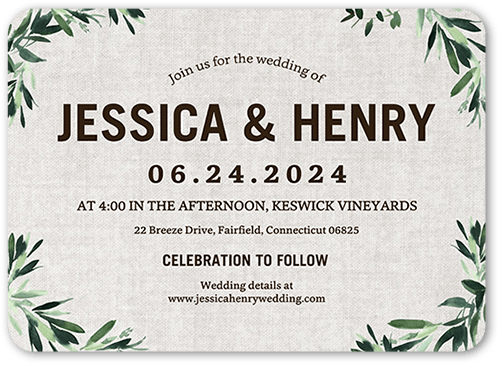 Greenery Wedding Invitations