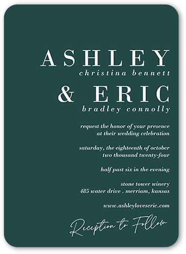 Ashley collection  monogram wedding invitations