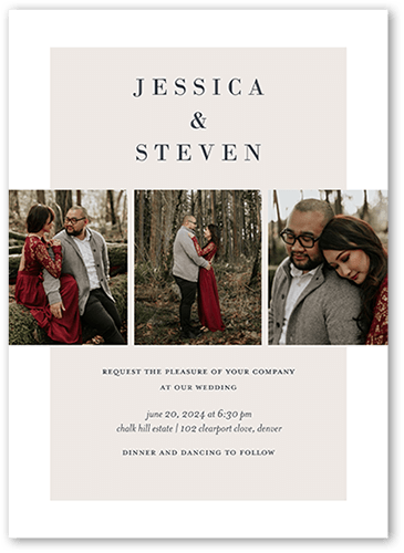 Novel Photo Wedding Invitation, Purple, 5x7 Flat, 100% Recycled Cardstock , Square