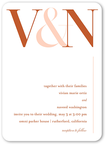 Timeless Toast Wedding Invitation, White, 5x7, Matte, Signature Smooth Cardstock, Rounded