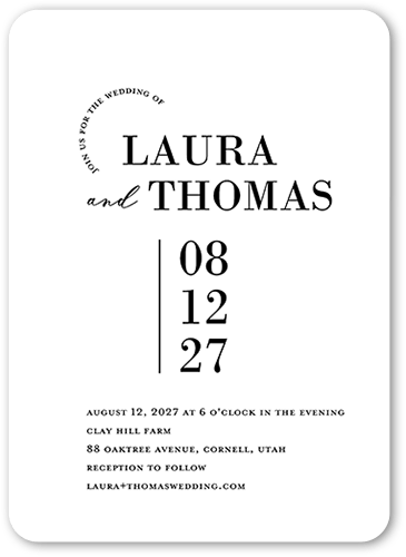 Adorned Accent Wedding Invitation, White, none, 5x7 Flat, Matte, Signature Smooth Cardstock, Rounded, White