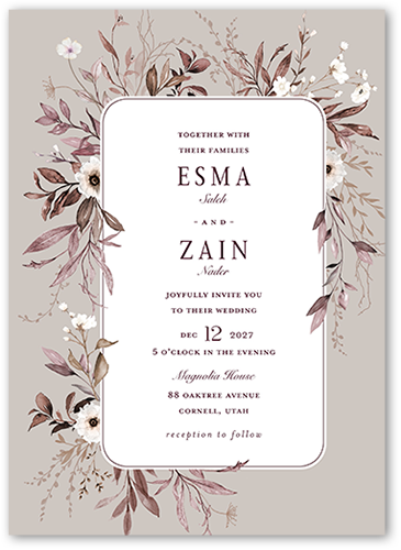 Modern Beige Wedding Invitations