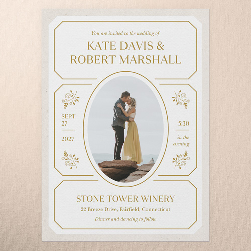 Eloquently Enclosed Wedding Invitation, White, 5x7 Flat, Write Your Own, 100% Recycled Cardstock , Square, White