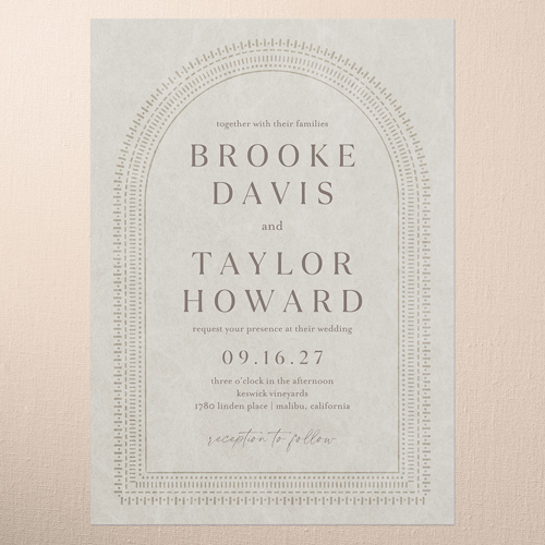 Baroque Border Wedding Invitation, Brown, 5x7 Flat, Write Your Own, Matte, Signature Smooth Cardstock, Square, Taupe