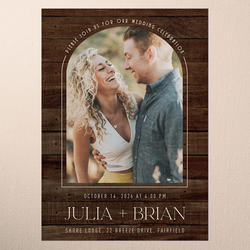 Timber Ties Wedding Invitation, Brown, 5x7 Flat, Standard Smooth Cardstock, Square