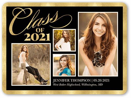 Brilliant Grad Border 6x8 Graduation Announcements Cards