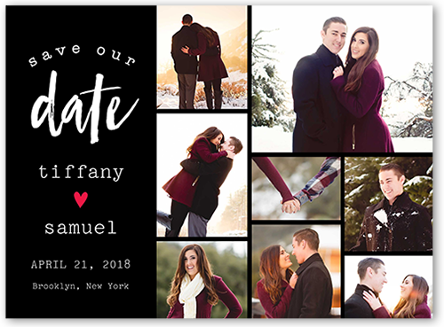 Our Journey Save The Date, Black, 6x8 Flat, Signature Smooth Cardstock, Square, Black