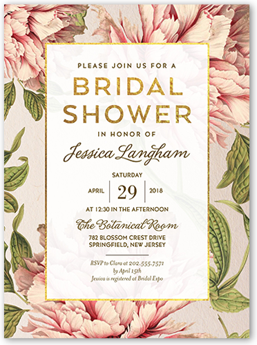 Botanical Dream Bridal Shower Invitation, Beige, Matte, Signature Smooth Cardstock, Square