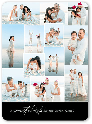 Stunning Photos Holiday Card, none, Black, 6x8 Flat, Christmas, Signature Smooth Cardstock, Rounded