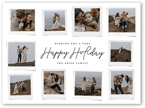 Polaroid Spread Holiday Card, White, 6x8 Flat, Holiday, 100% Recycled Cardstock , Square, White