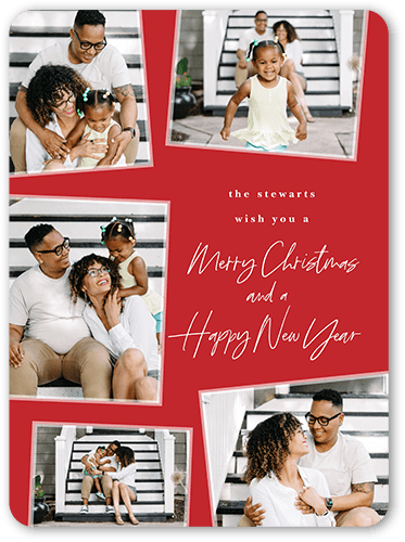 Tilty Photos Holiday Card, Red, 6x8 Flat, Christmas, Signature Smooth Cardstock, Rounded