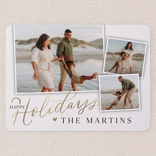 Snapshot Simplicity Holiday Card, Beige, 6x8 Flat, Holiday, 100% Recycled Cardstock , Rounded, Antique White