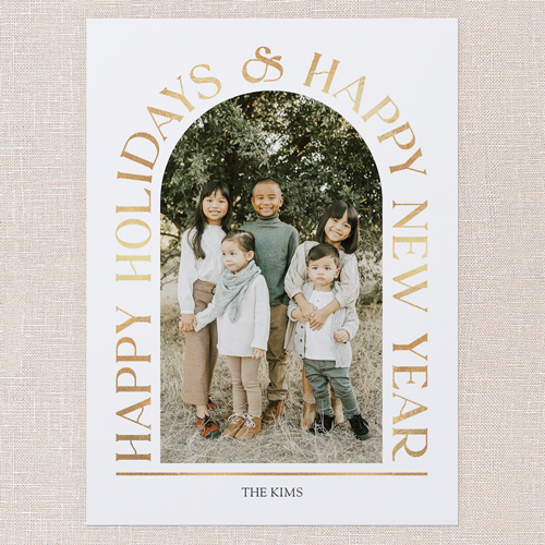 Arch Deco Holiday Card, White, 6x8 Flat, Holiday, Signature Smooth Cardstock, Square, White