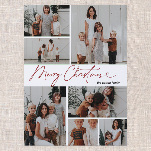 Simple Sleek Holiday Card, White, 6x8 Flat, Christmas, 100% Recycled Cardstock , Square, White