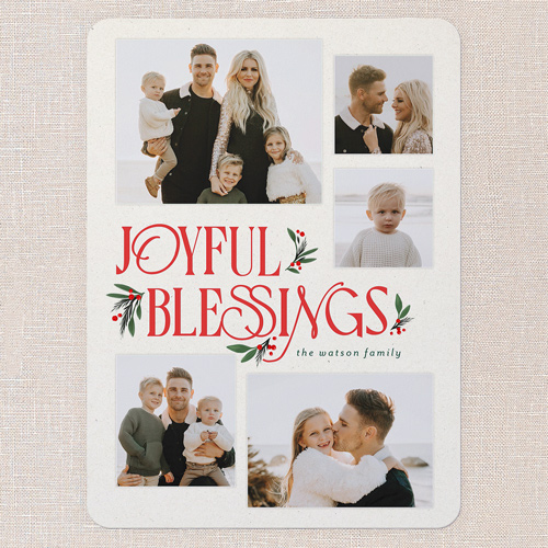 Uniquely Elegant Holiday Card, Beige, 6x8 Flat, Religious, Signature Smooth Cardstock, Rounded, Cream