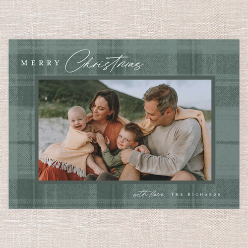 Tonal Plaid Holiday Card, Beige, 6x8 Flat, Christmas, 100% Recycled Cardstock , Square, Quarry