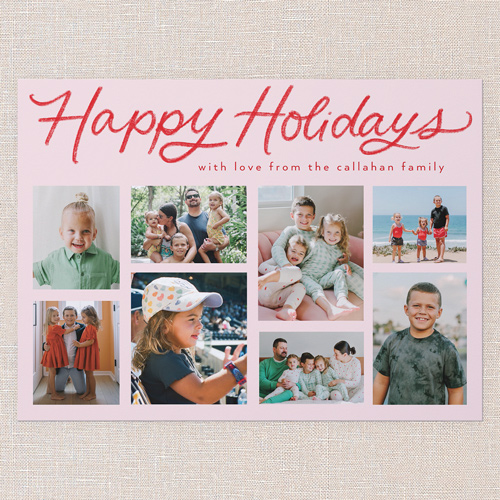 Joining Joy Holiday Card, Pink, 6x8 Flat, Holiday, Luxe Double-Thick Cardstock, Square, Magnolia