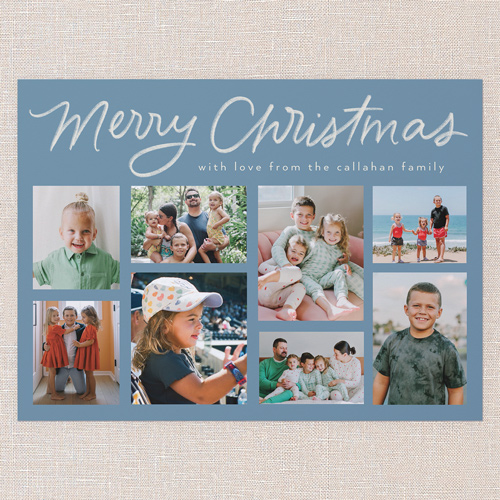 Joining Joy Holiday Card, Blue, 6x8 Flat, Christmas, Pearl Shimmer Cardstock, Square, Marine