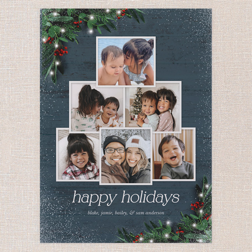 Botanical Photo Tree Holiday Card, Grey, 6x8 Flat, Holiday, 100% Recycled Cardstock , Square, Ore