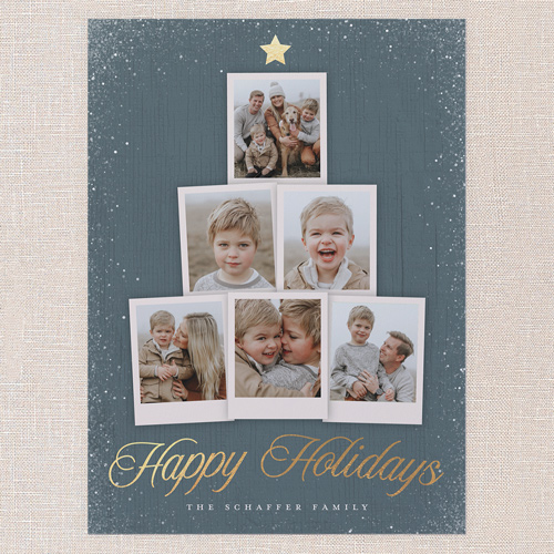 Snapshot Tree Holiday Card, Grey, 6x8 Flat, Holiday, Luxe Double-Thick Cardstock, Square, Ore