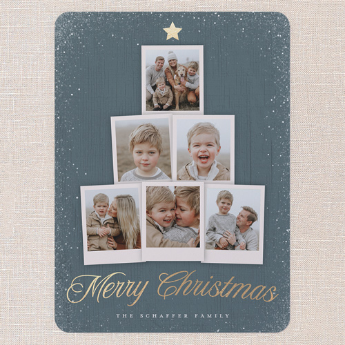 Snapshot Tree Holiday Card, Grey, 6x8 Flat, Christmas, Signature Smooth Cardstock, Rounded, Ore
