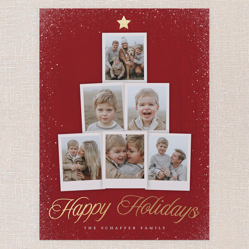 Snapshot Tree Holiday Card, Red, 6x8 Flat, Holiday, Signature Smooth Cardstock, Square, Radish