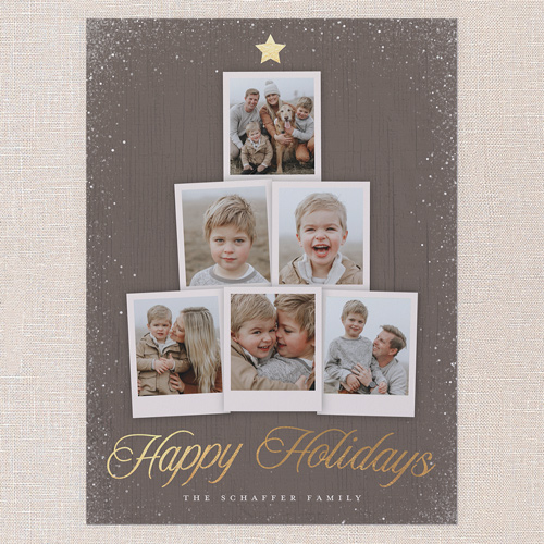 Snapshot Tree Holiday Card, Brown, 6x8 Flat, Christmas, 100% Recycled Cardstock , Square, Volcano