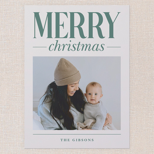 Large Impression Holiday Card, Green, 6x8 Flat, Christmas, 100% Recycled Cardstock , Square, Citra