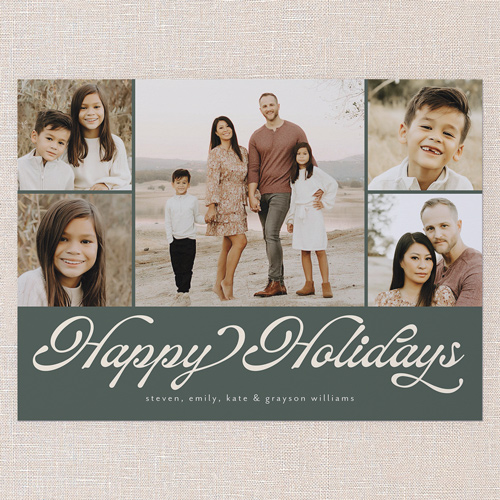 Timeless Gallery Holiday Card, Green, 6x8 Flat, Holiday, Pearl Shimmer Cardstock, Square, Forest