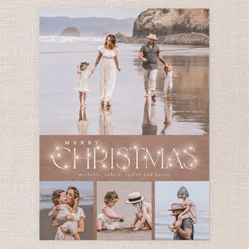 Rustic Bulbs Holiday Card, Brown, 6x8 Flat, Christmas, Signature Smooth Cardstock, Square, Brown