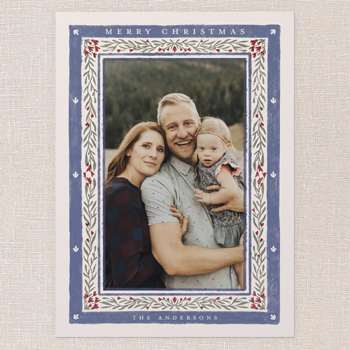 Ravishing Rustic Holiday Card, Blue, 6x8 Flat, Christmas, Signature Smooth Cardstock, Square, Cobalt