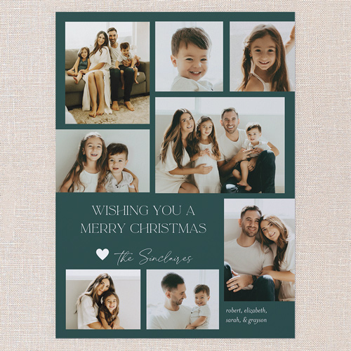 Modern Family Greetings Holiday Card, Green, 6x8 Flat, Christmas, 100% Recycled Cardstock , Square, Tropical