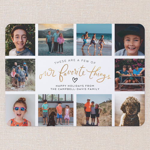 Heartfelt List Holiday Card, White, 6x8 Flat, Holiday, Pearl Shimmer Cardstock, Rounded, White