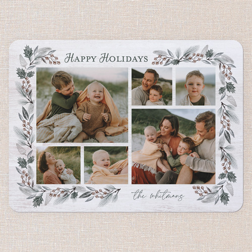 Forest Gathering Holiday Card, White, 6x8 Flat, Holiday, 100% Recycled Cardstock , Rounded, White