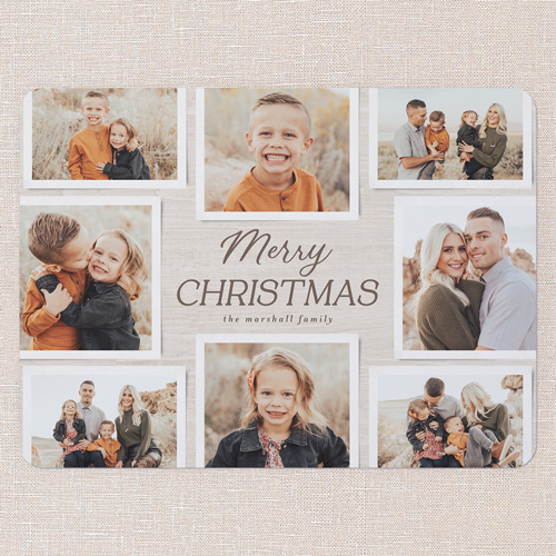 Timeless Collage Holiday Card, Beige, 6x8 Flat, Christmas, Pearl Shimmer Cardstock, Rounded, Beige