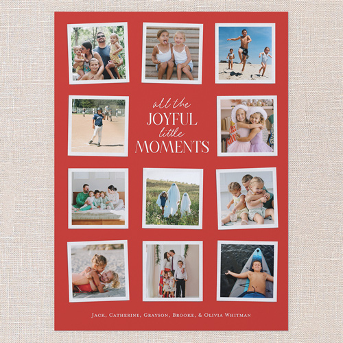 Joyful Highlights Holiday Card, Red, 6x8 Flat, Holiday, Pearl Shimmer Cardstock, Square, Red