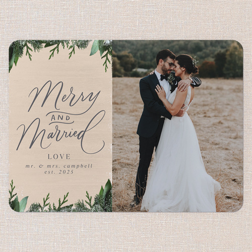 Frosted Respects Holiday Card, Beige, 6x8 Flat, Christmas, Signature Smooth Cardstock, Rounded, Nude