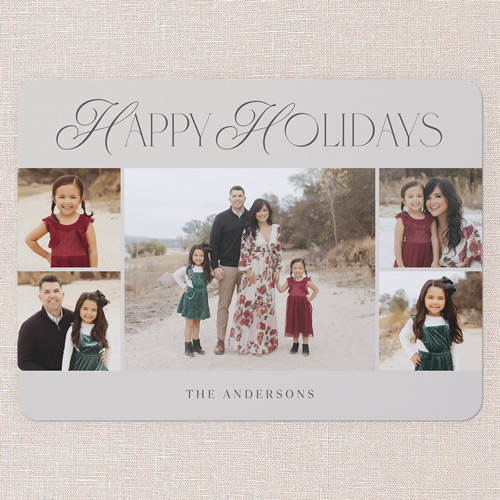 Serene Simplicity Holiday Card, Beige, 6x8 Flat, Holiday, Signature Smooth Cardstock, Rounded, Wheat