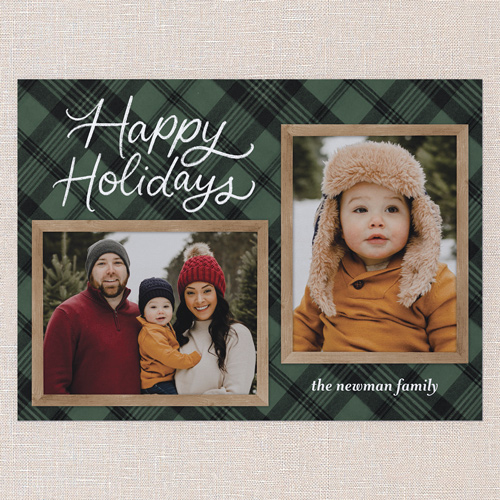 Cozy Script Holiday Card, Blue, 6x8 Flat, Holiday, Luxe Double-Thick Cardstock, Square, Lake